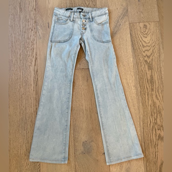 Y2K Style Light Wash Low Rise Flare Jeans Size 00 - Picture 2 of 6